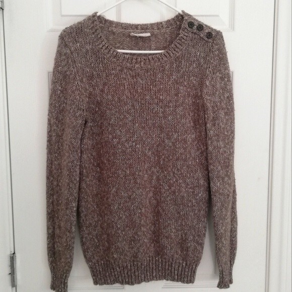 St. John's Bay Brown Sweater with Shoulder Accent Size Medium - Picture 1 of 4